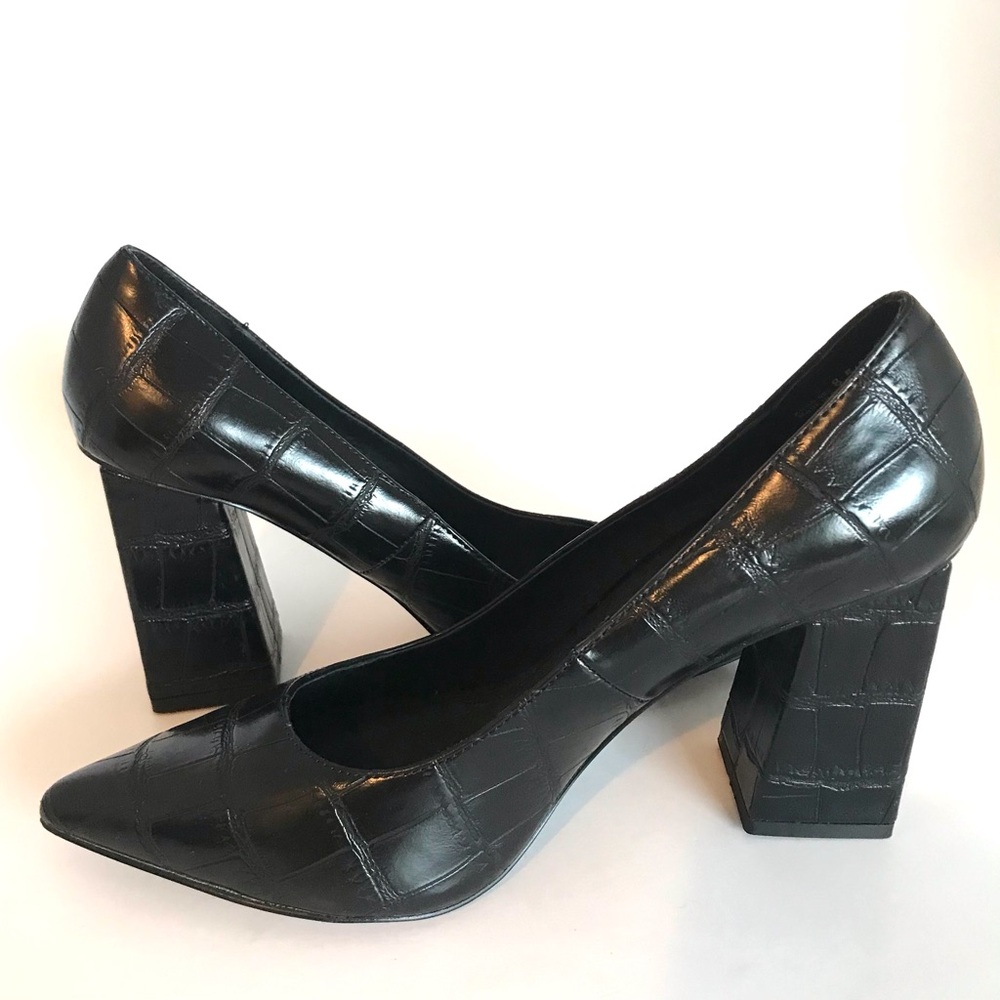 Chinese Laundry Kyra Black Crocodile-Embossed Pointed-Toe Pumps (8.5) NWOT! - Picture 5 of 15